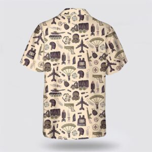 Military Us Army Icons Pattern Hawaiian Shirt - Gift For Military Personnel