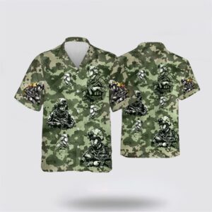 Military Us Army Pattern Hawaiian Shirt - Gift For Military Personnel