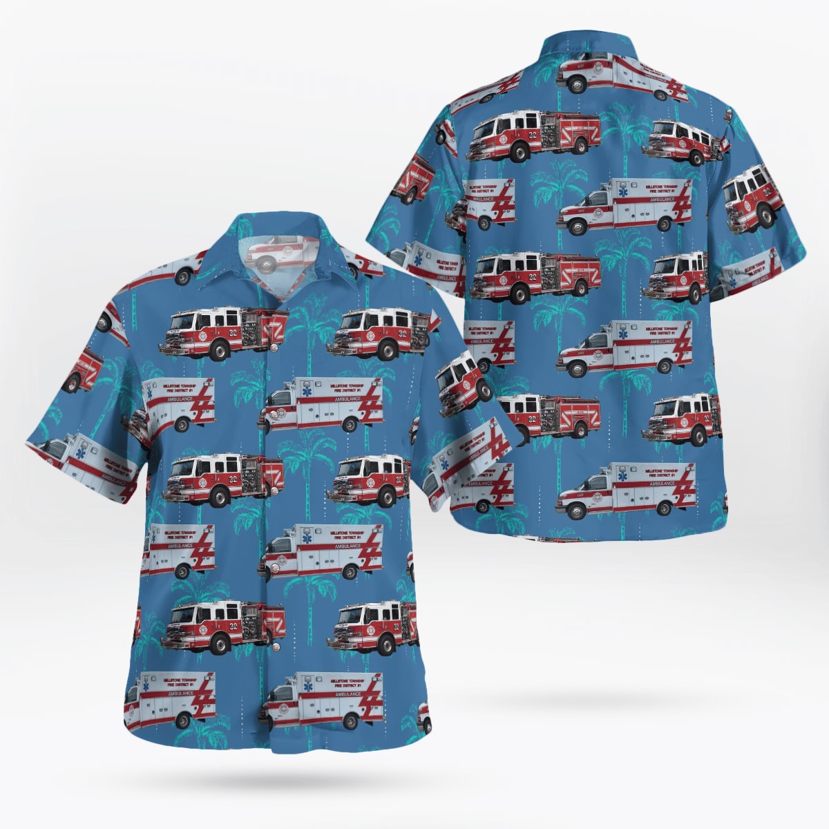 Millstone Township Fire Department, Millstone Township, NJ Hawaiian Shirt – Gifts For Firefighters In Millstone Township, NJ