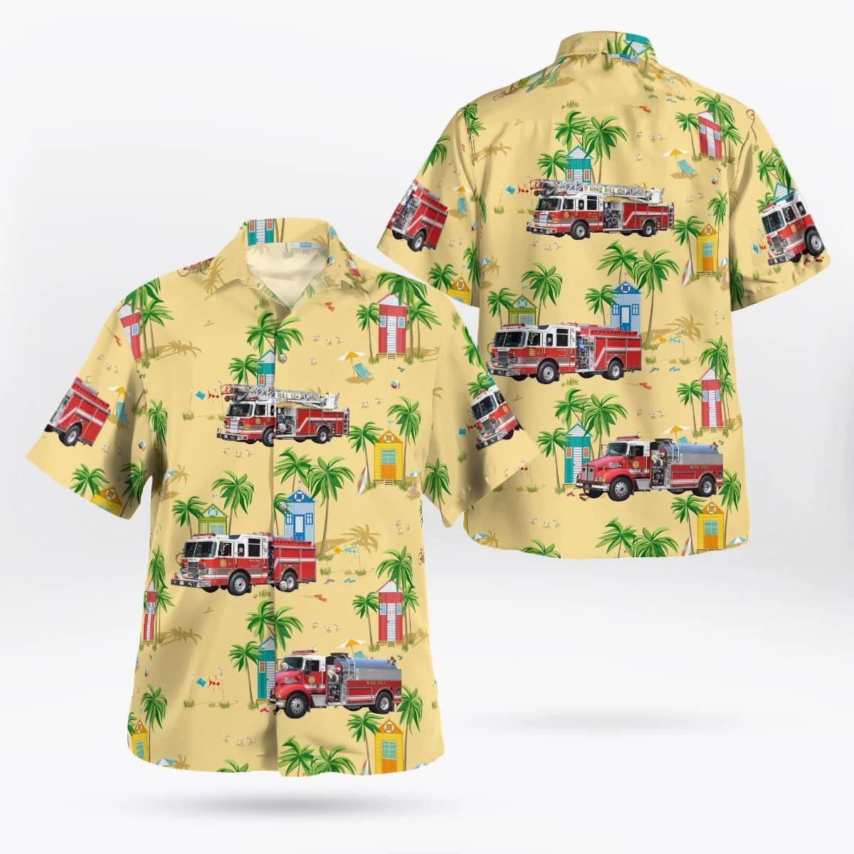 Mine Hill Township, NJ, Mine Hill Fire Department Hawaiian Shirt – Gifts For Firefighters In Mine Hill Township, NJ