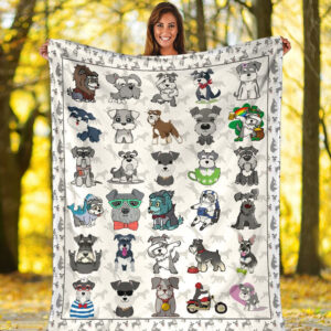 Miniature Schnauzer Fleece Throw Blanket - Pendleton Sherpa Fleece Blanket - Gifts For Dog Lover