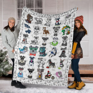 Miniature Schnauzer Fleece Throw Blanket - Pendleton Sherpa Fleece Blanket - Gifts For Dog Lover