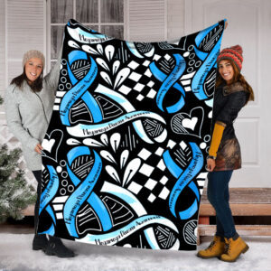Moyamoya Disease Awareness Ribbon Fleece Throw Blanket - Sherpa Fleece Blanket - Weighted Blanket To Sleep