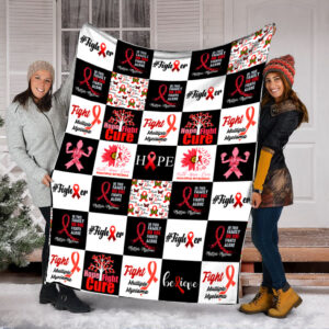 Multiple Myeloma Pattern Caro Fleece Throw Blanket - Sherpa Fleece Blanket - Weighted Blanket To Sleep