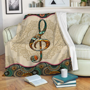 Music Vintage Mandala Laundry Fleece Throw Blanket…