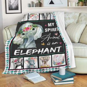 My Spirit Animal Is An Elephant Fleece Throw Blanket - Soft And Cozy Blanket - Best Weighted Blanket For Adults