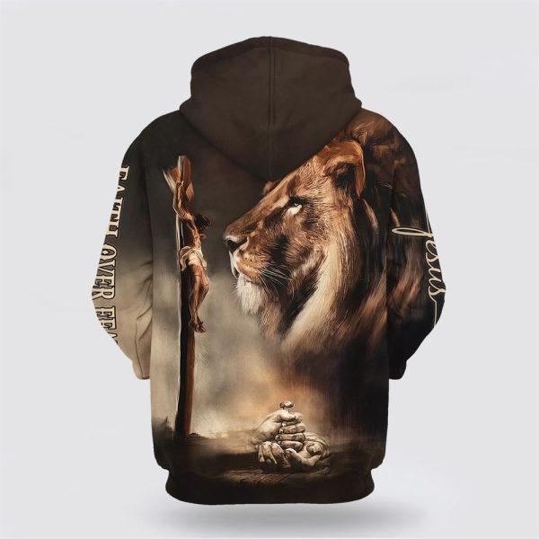 Nail The Hand Of Jesus And Lion All Over Print 3D Hoodie – Gifts For Christians