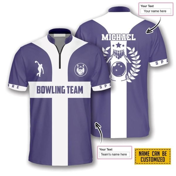 Navy Cross Bowling Personalized Names And Team Jersey Shirt – Gift For Bowling Enthusiasts