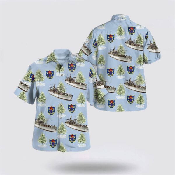 Navy USS Vesuvius (Ae-15) Christmas Seamless Hawaiian Shirt – Beachwear Gift For Military Personnel