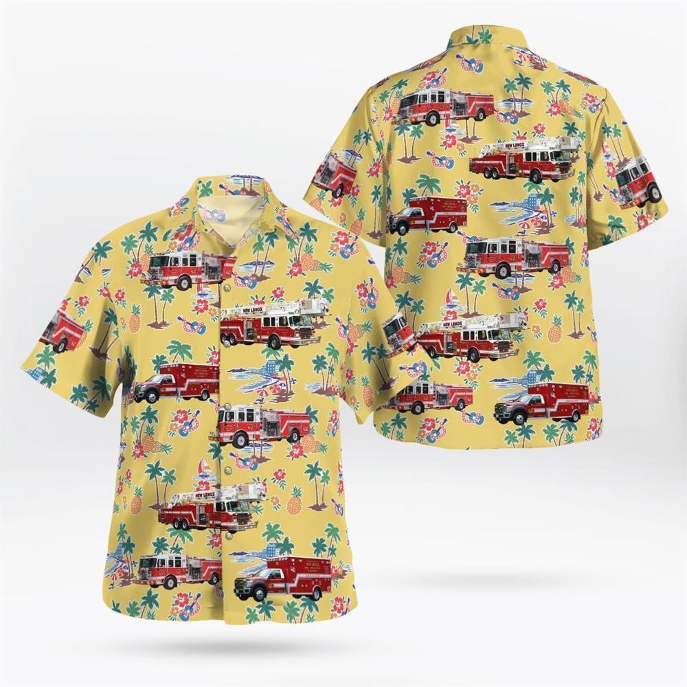 New Market, AL, New Market Volunteer Fire Department Engine 415 Hawaiian Shirt – Beachwear Gift For Firefighters In New Market, AL