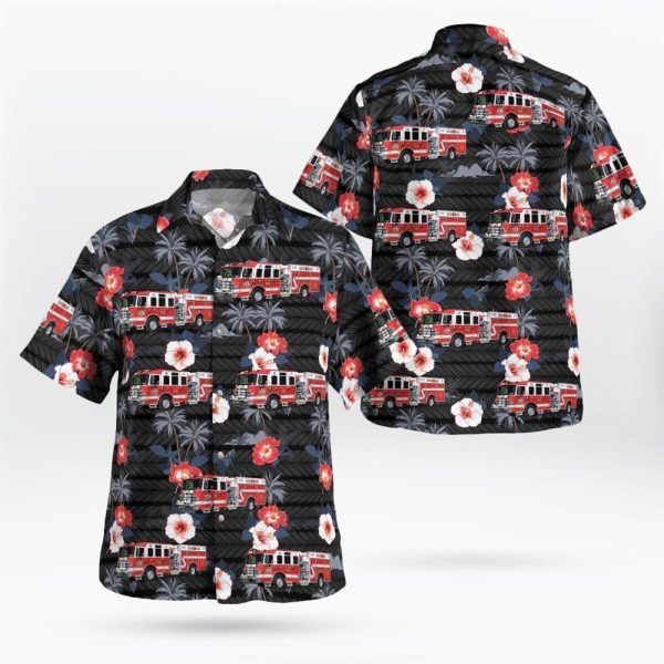 New York Richmond Engine Co. 1 Volunteer Fire Department Hawaiian Shirt – Gifts For Firefighters In New York