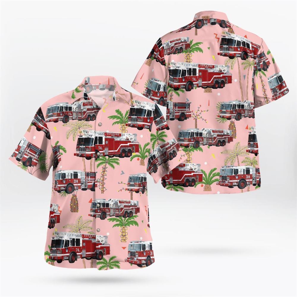 New York Yonkers Fire Department Christmas Hawaiian Shirt – Gifts For Firefighters In Yonkers, NY New York Yonkers Fire Department Christmas Hawaiian Shirt – Gifts For Firefighters In Yonkers, NY