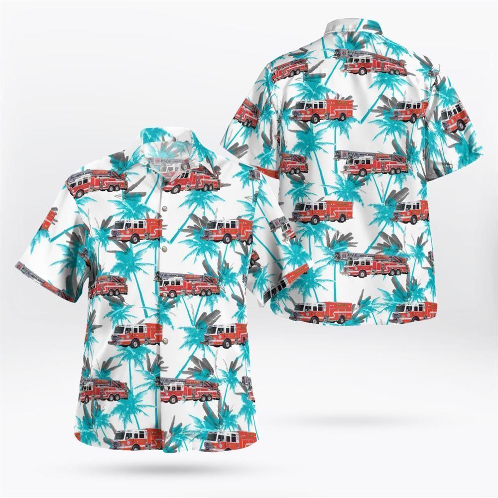 North Cape May, NJ, Lower Township Fire District No.2 Hawaiian Shirt – Gifts For Firefighters In North Cape May, NJ
