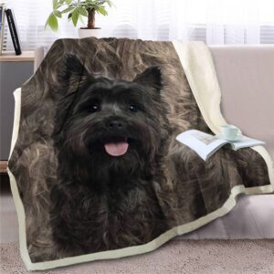 Norwich Terrier Face Fleece Throw Blanket –…