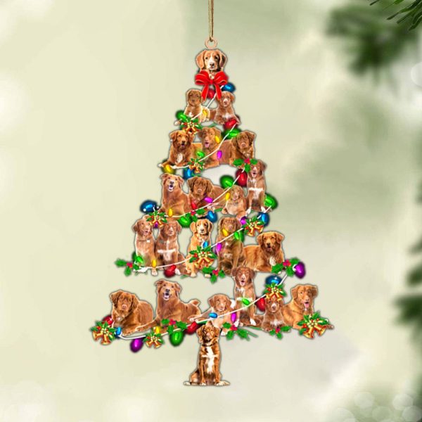 Nova Scotia Duck Tolling Retriever-Christmas Tree Lights-Two Sided Christmas Plastic Hanging Ornament