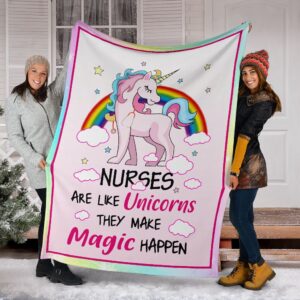 Nurse Are Like Unicorn Fleece Throw Blanket…