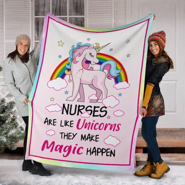 Nurse Are Like Unicorn Fleece Throw Blanket – Sherpa Throw Blanket – Soft And Cozy Blanket