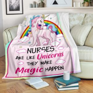 Nurse Are Like Unicorn Fleece Throw Blanket - Sherpa Throw Blanket - Soft And Cozy Blanket
