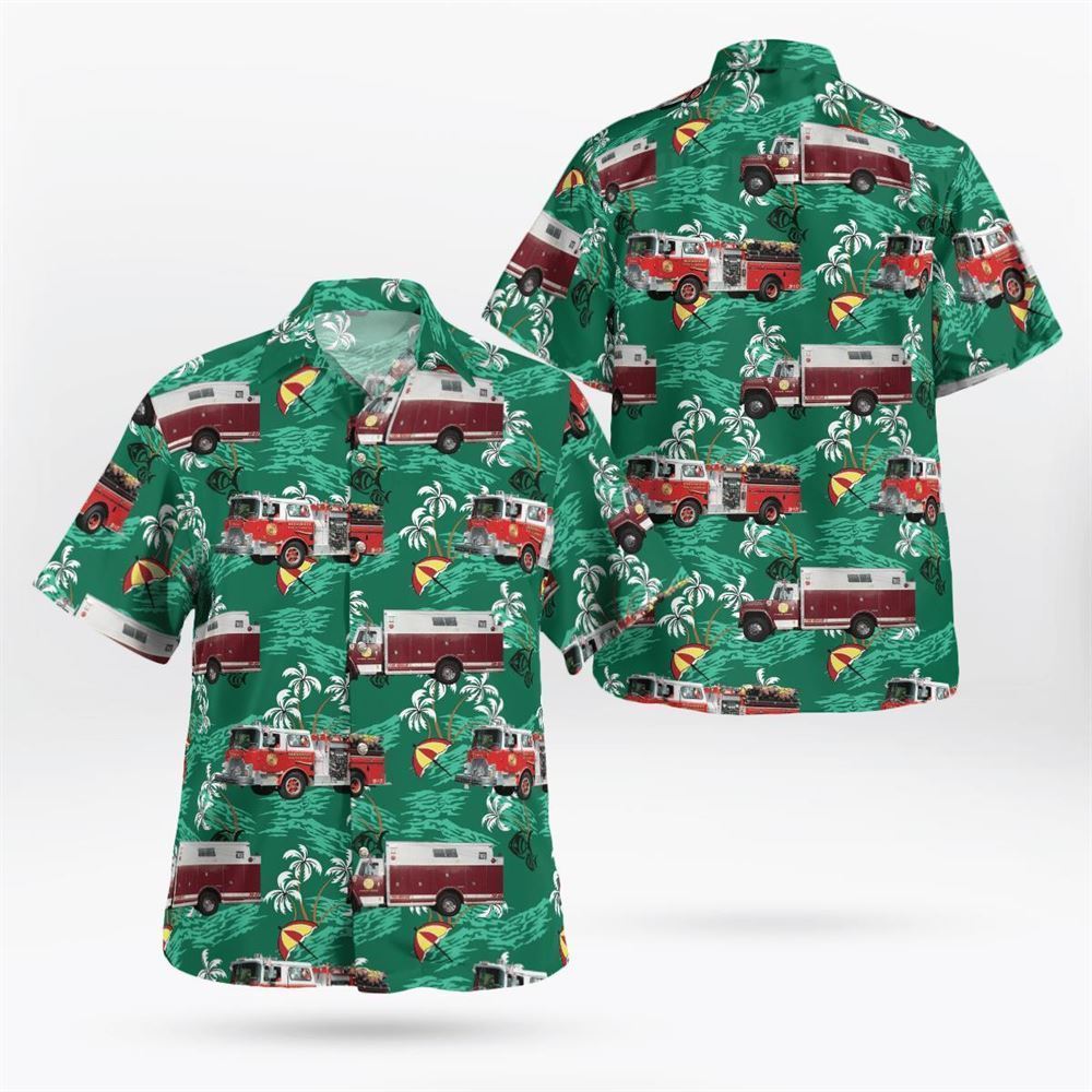 Oceanport Hook & Ladder Fire Co, Oceanport, NJ Hawaiian Shirt – Gifts For Firefighters In Oceanport, NJ