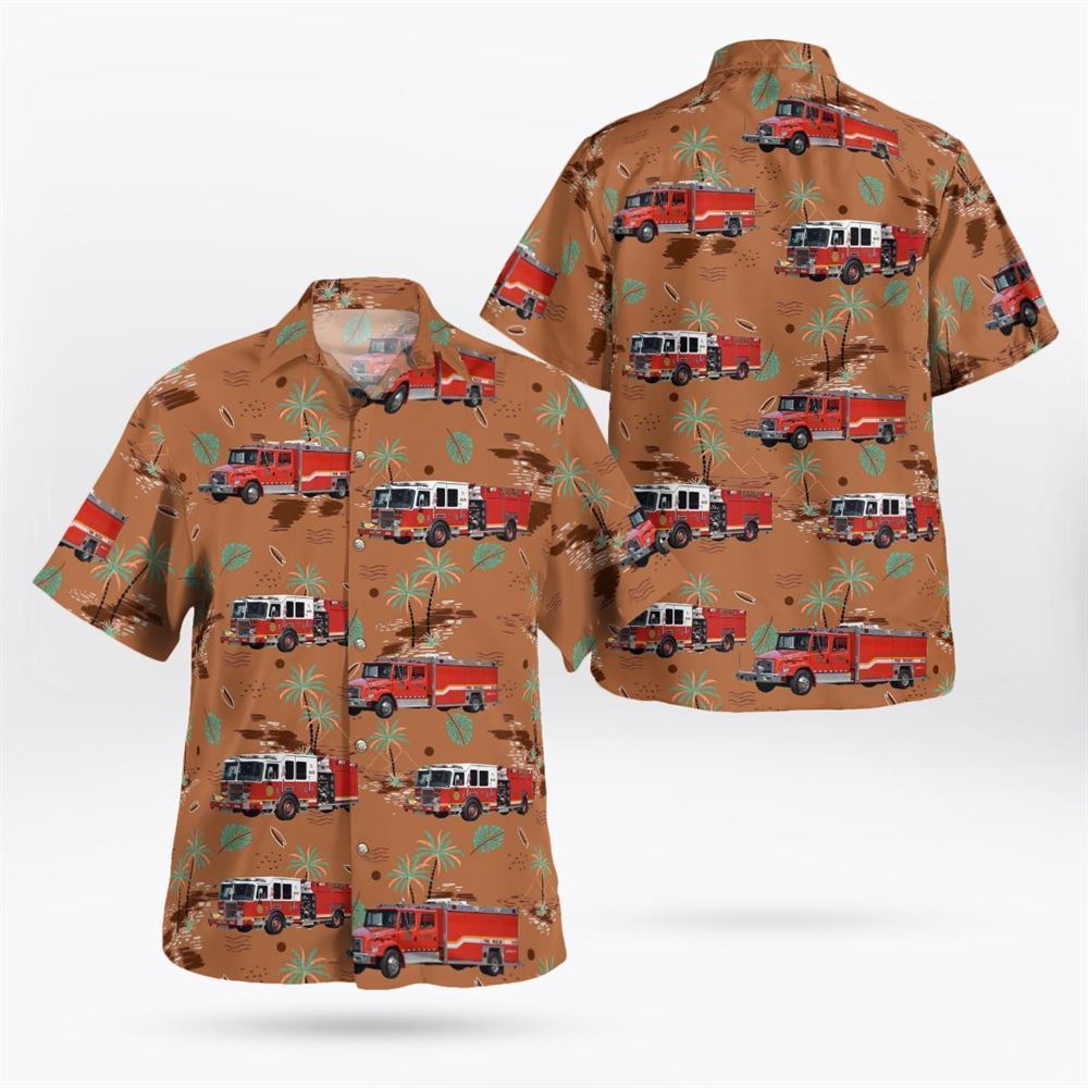 Oceanport, NJ, Port-Au-Peck Fire Company (Oceanport) Station 38-2 Hawaiian Shirt – Gifts For Firefighters In Oceanport, NJ