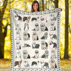 Old English Sheepdog Fleece Throw Blanket - Pendleton Sherpa Fleece Blanket - Gifts For Dog Lover