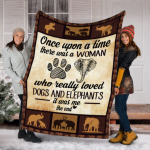 Once Upon A Time Dogs And Elephants Fleece Throw Blanket - Weighted Blanket To Sleep - Best Gifts For Family