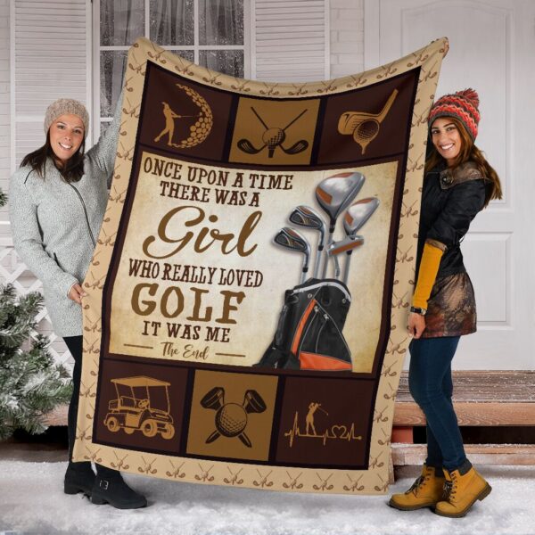 Once Upon A Time There Was A Girl Golf Fleece Throw Blanket – Throw Blankets For Couch – Soft And Cozy Blanket