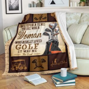 Once Upon A Time There Was A Woman Golf Fleece Throw Blanket - Throw Blankets For Couch - Soft And Cozy Blanket
