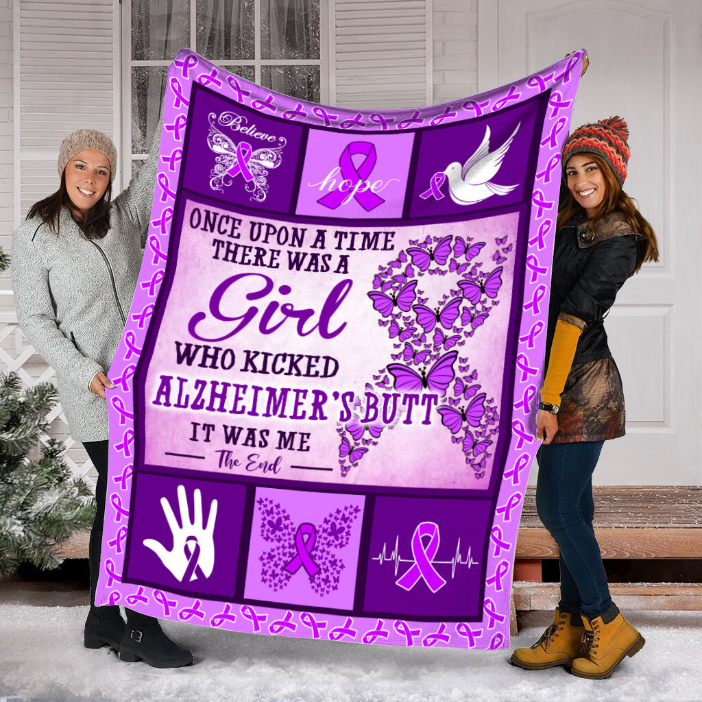 Once Upon Girl Alzheimer’s Fleece Throw Blanket – Sherpa Fleece Blanket – Weighted Blanket To Sleep