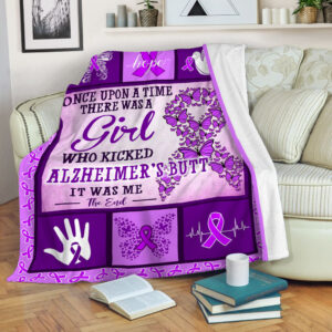 Once Upon Girl Alzheimer's Fleece Throw Blanket - Sherpa Fleece Blanket - Weighted Blanket To Sleep