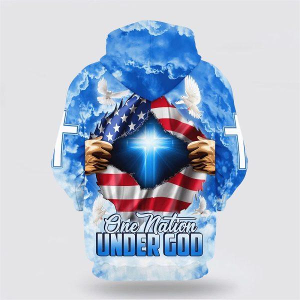 One Nation Under God All Over Print 3D Hoodie – Gifts For Christians