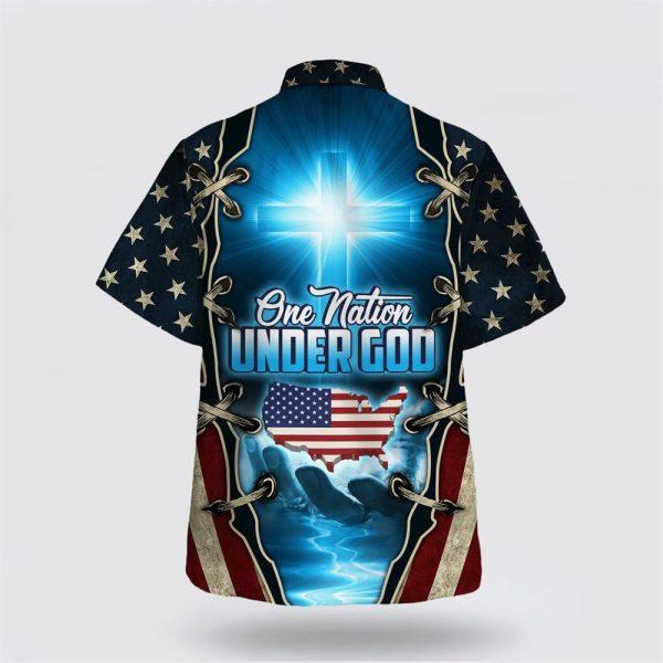 One Nation Under God American Cross Christian Hawaiian Shirt – Gifts For Jesus Lovers