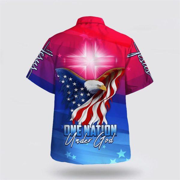 One Nation Under God American Eagle Christian Hawaiian Shirt – Gifts For Christian Families