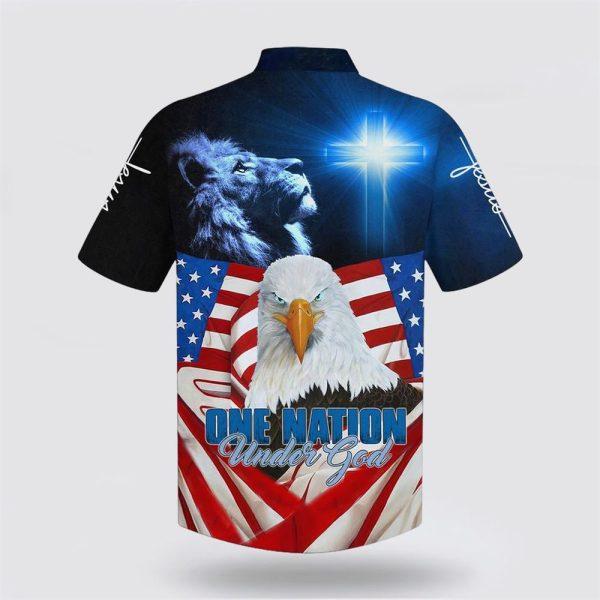 One Nation Under God American Eagle Hawaiian Shirt – Gifts For Christian Families