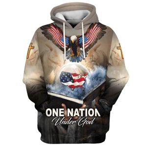 One Nation Under God American Flag Eagle God Hand All Over Print 3D Hoodie Gifts For Christians 1 ahm5h3.jpg