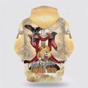 One Nation Under God American Flag Eagle Lion And Lamb All Over Print 3D Hoodie Gifts For Christians 2 tovvcy.jpg
