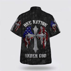 One Nation Under God American Flag With Cross Hawaiian Shirt Gifts For Christian Families 2 c23ij2.jpg