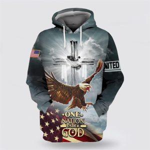 One Nation Under God American Flag With Jesus Cross All Over Print 3D Hoodie Gifts For Christians 1 qi5i65.jpg