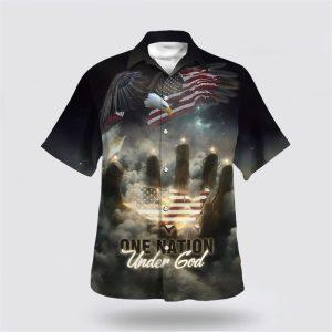 One Nation Under God American Flag With Jesus Cross Tee For Freedom Day Hawaiian Shirt Gifts For Christian Families 1 gnttvf.jpg