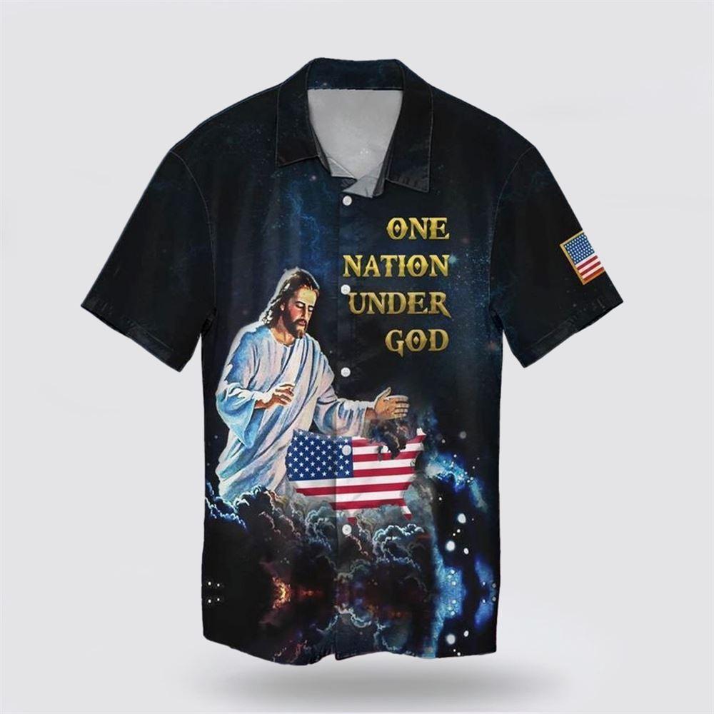 One Nation Under God American Jesus Christian Hawaiian Shirts For Men & Women – Gifts For Christian Families