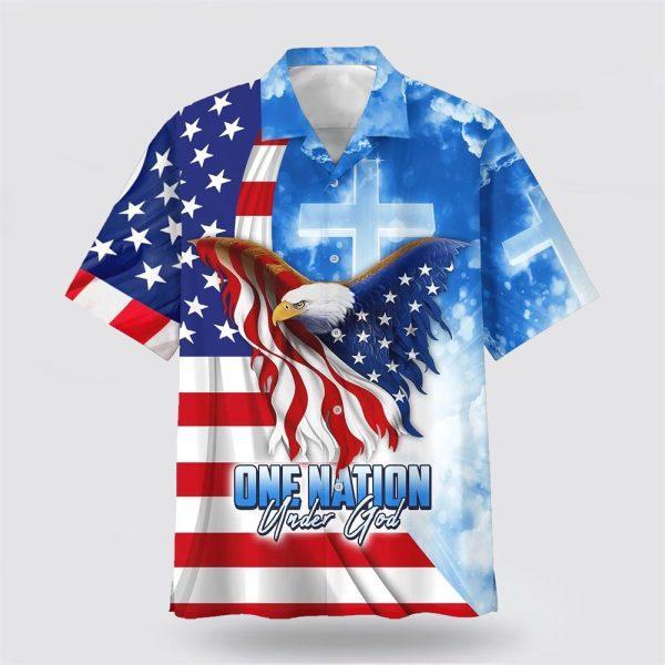 One Nation Under God Eagle American Hawaiian Shirt – Gifts For Christian Families