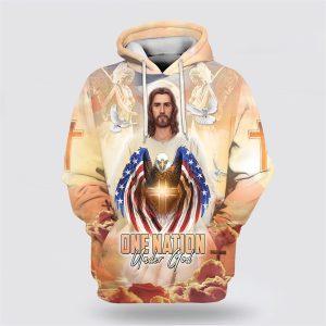 One Nation Under God Hoodie Jesus Dove And Angles All Over Print 3D Hoodie Gifts For Christians 1 gonqut.jpg