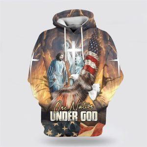 One Nation Under God Hoodie Jesus Eagle American Flag Christian Cross All Over Print 3D Hoodie Gifts For Christians 1 azr0ya.jpg