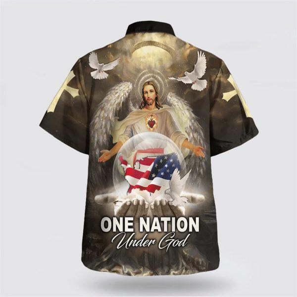 One Nation Under God Jesus American Eagle Hawaiian Shirt – Gifts For Christian Families