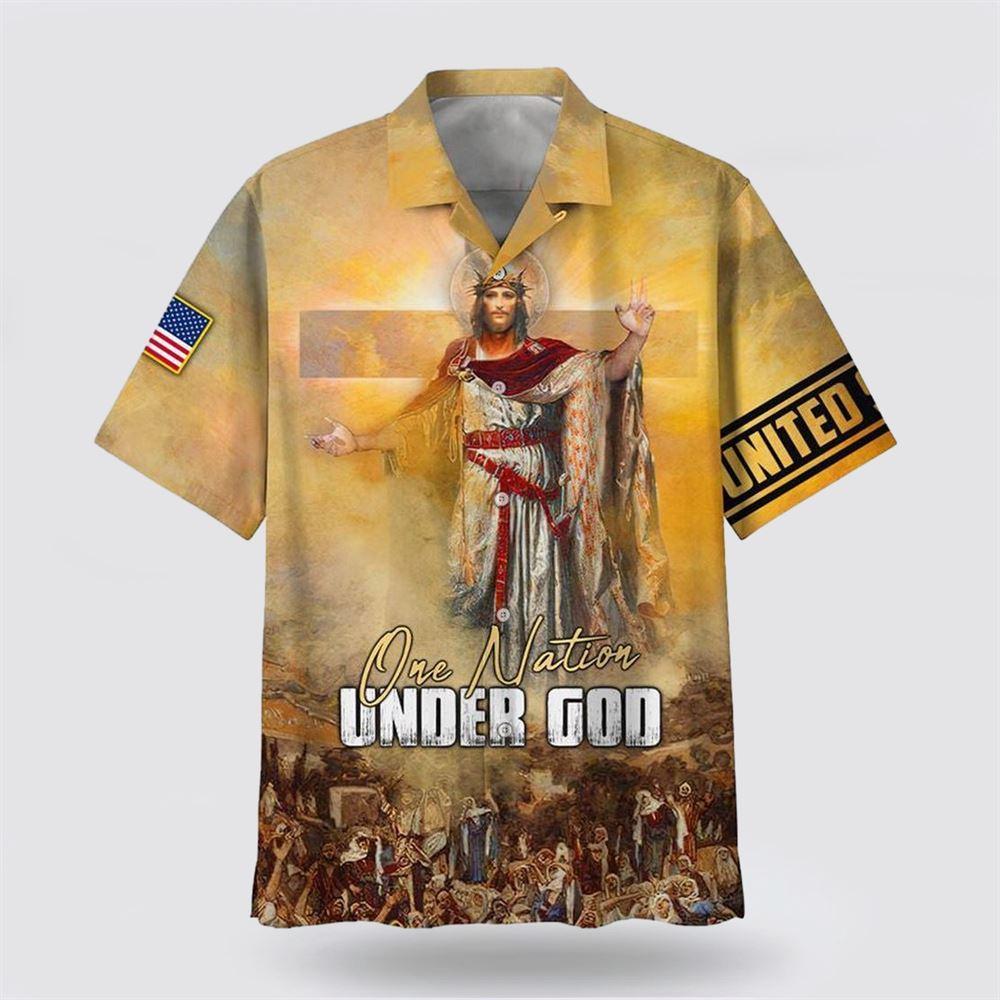 One Nation Under God Jesus Christ Hawaiian Shirt – Gifts For Christian Families One Nation Under God Jesus Christ Hawaiian Shirt – Gifts For Christian Families