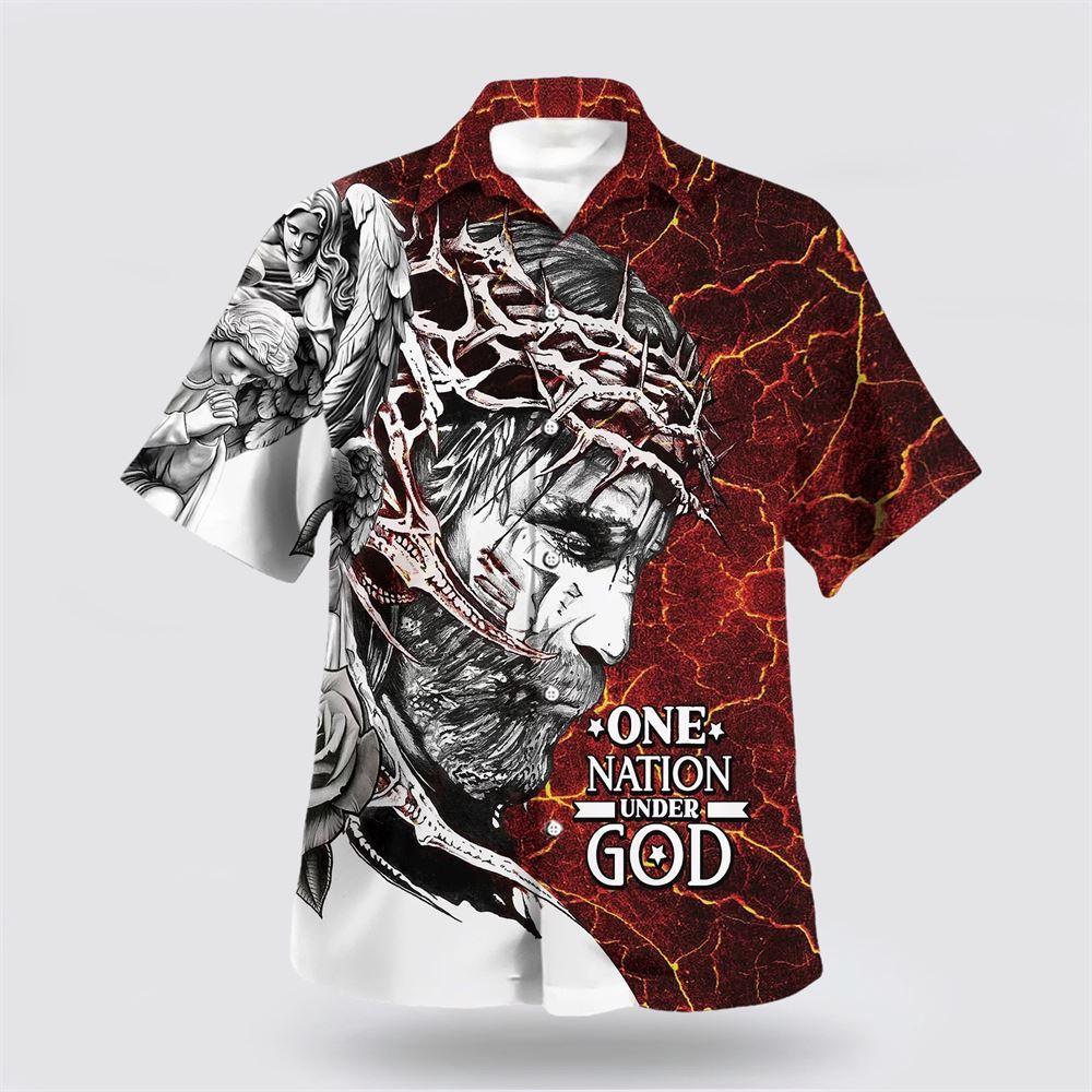 One Nation Under God Jesus Christ Hawaiian Shirt – Gifts For Jesus Lovers One Nation Under God Jesus Christ Hawaiian Shirt – Gifts For Jesus Lovers