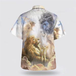 One Nation Under God Jesus Christ Lion And Lamb Hawaiian Shirts For Men Gifts For Christian Families 2 pxapgk.jpg