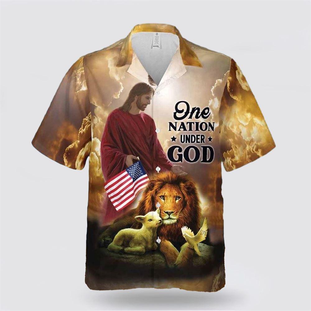 One Nation Under God Jesus Christian Hawaiian Shirts For Women Men – Gifts For Christian Families One Nation Under God Jesus Christian Hawaiian Shirts For Women Men – Gifts For Christian Families