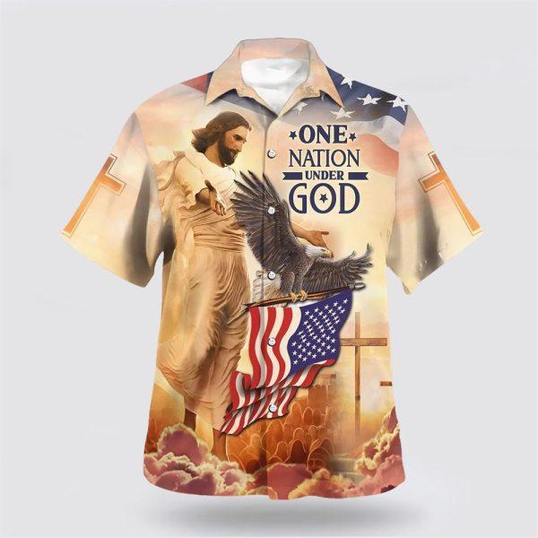 One Nation Under God Jesus Eagle Hawaiian Shirts For Men & Women – Gifts For Christian Families