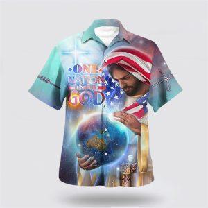 One Nation Under God Jesus Holding Earth Hawaiian Shirts For Men Women Gifts For Christian Families 1 ub0jrw.jpg